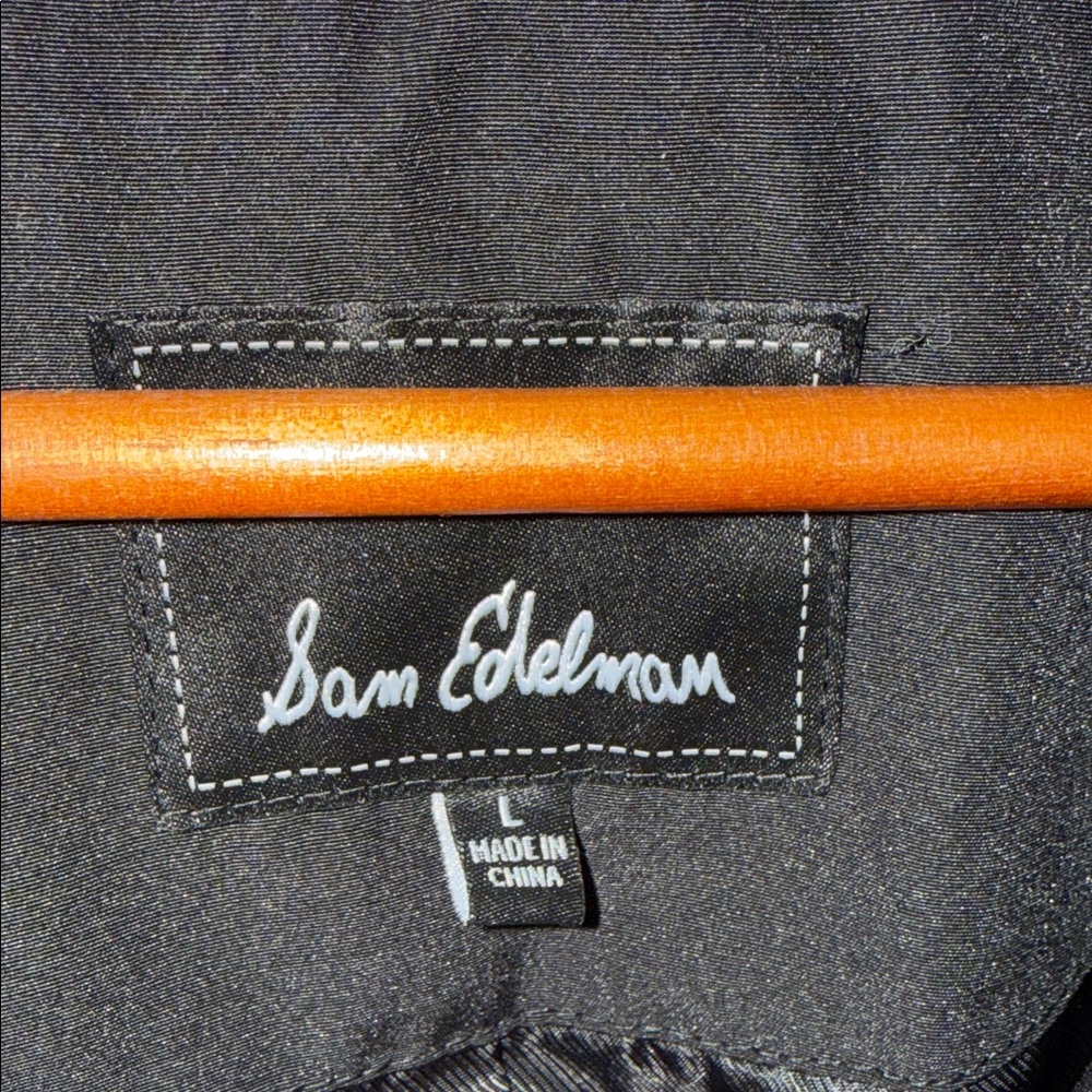 Sam Edelman Black winter Jacket with sherpa Hood. Size L. - Picture 3 of 12